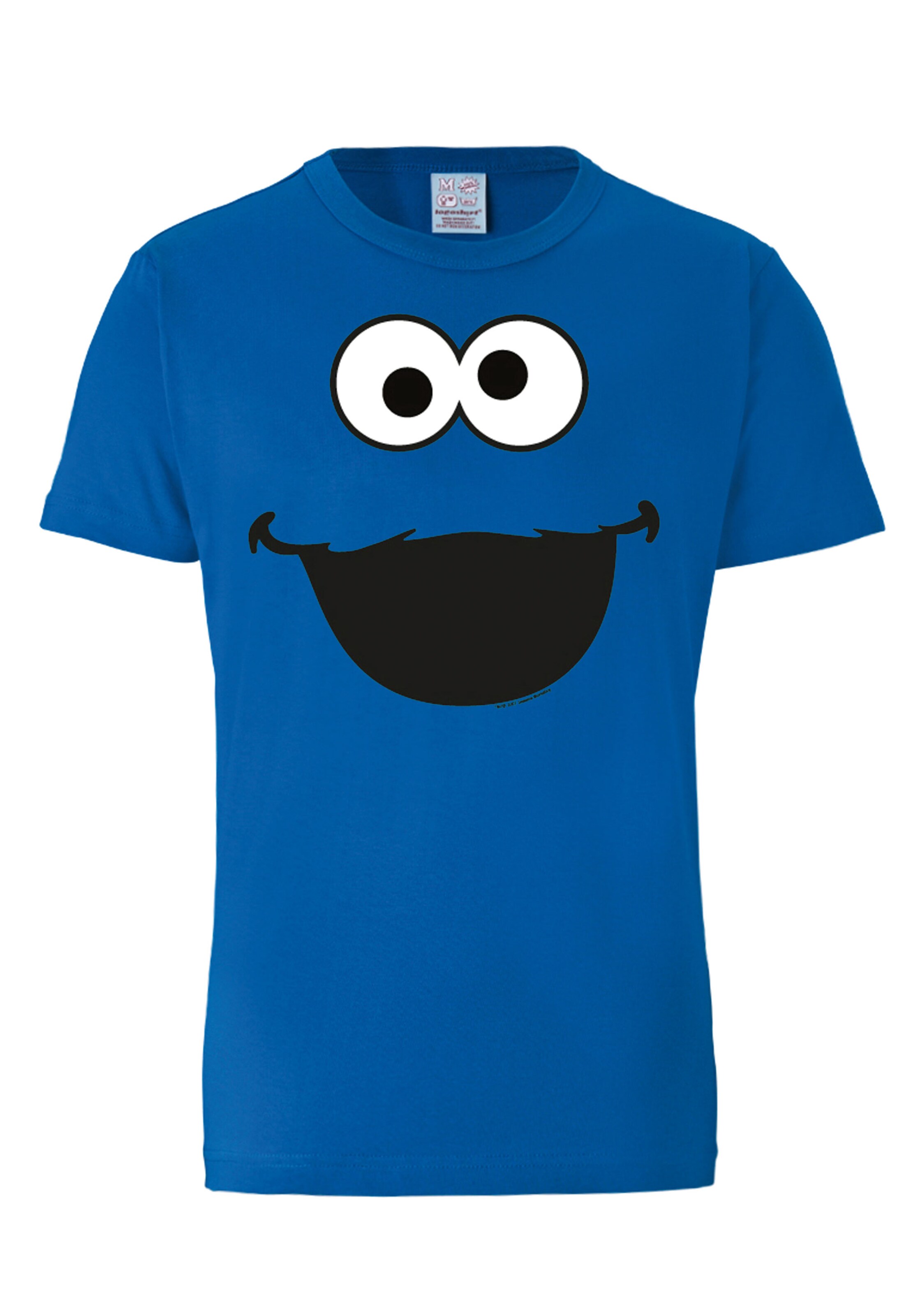 LOGOSHIRT Shirt 'Sesamstraße - Krümelmonster' in Blauw: voorkant