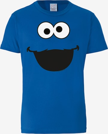 LOGOSHIRT Shirt 'Sesamstraße - Krümelmonster' in Blue: front