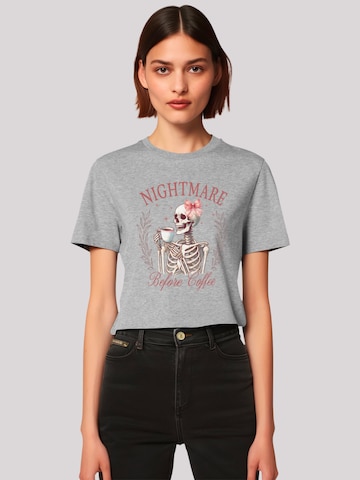 F4NT4STIC Shirt 'Nightmare Before Coffee' in Grijs: voorkant