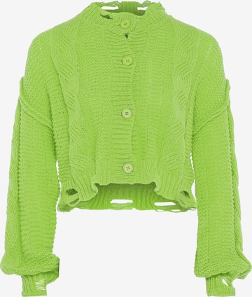 MYMO Knit cardigan in Green: front