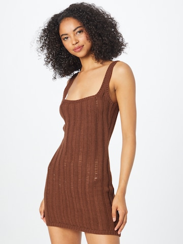 NA-KD Knit dress in Brown: front