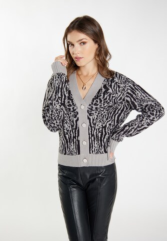 faina Strickjacke 'Aleva' in Grau: Vorderseite