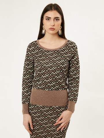 Influencer Sweater in Brown: front