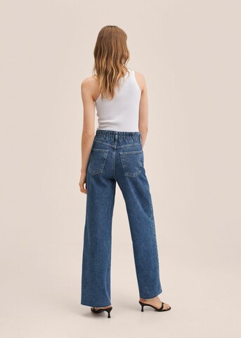 Wide leg Jeans de la MANGO pe albastru