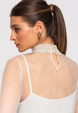Ombre Bluse in Weiß