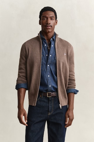 GANT Knit Cardigan in Brown: front