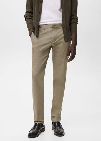 MANGO MAN Slim fit Chino Pants 'Barna' in Beige: front