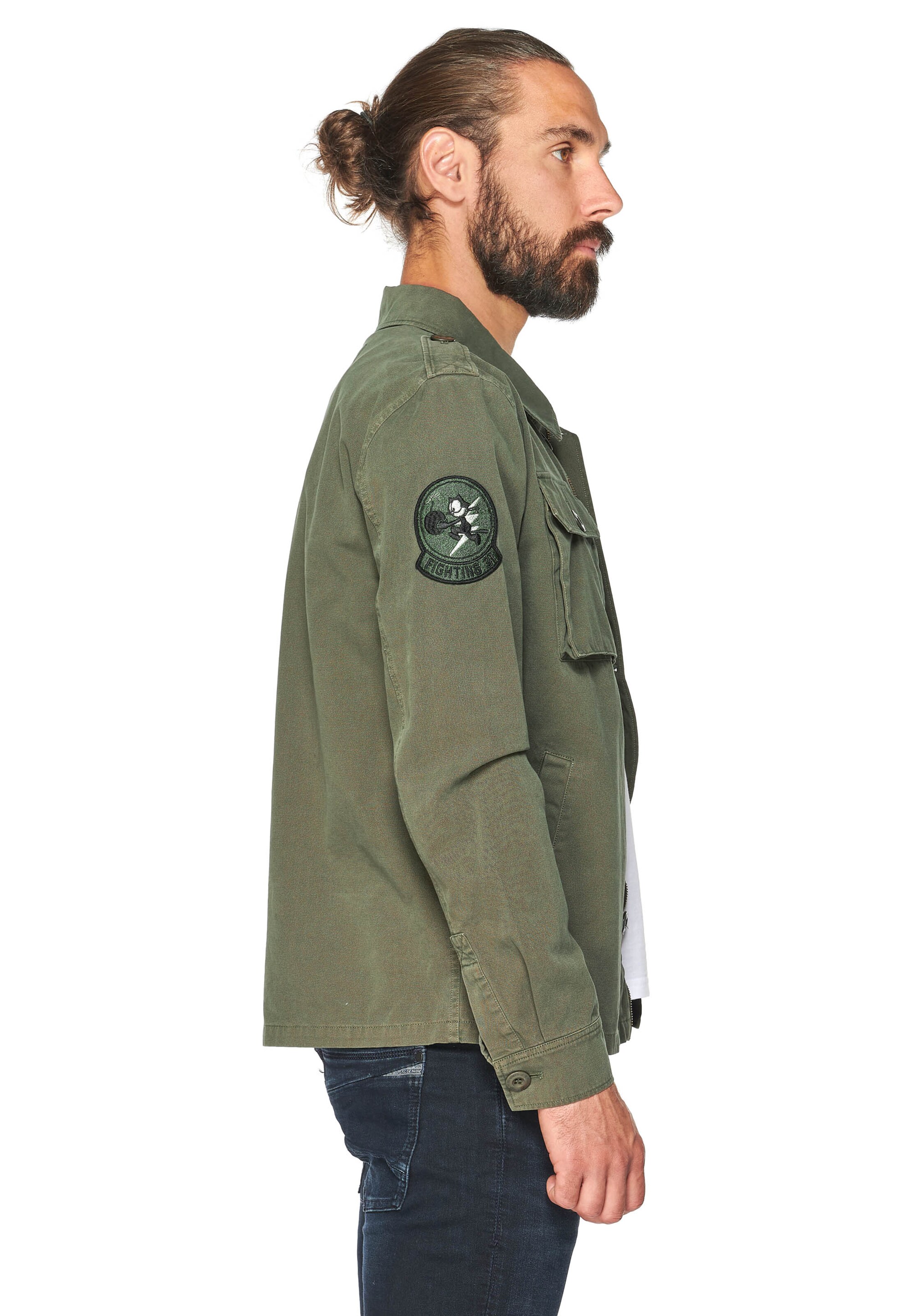 Männer Hemden Le Temps Des Cerises Hemd 'GREST' in Khaki - AK48288 Männer Hemden Le Temps Des Cerises Hemd 'GREST' in Khaki - AK48288