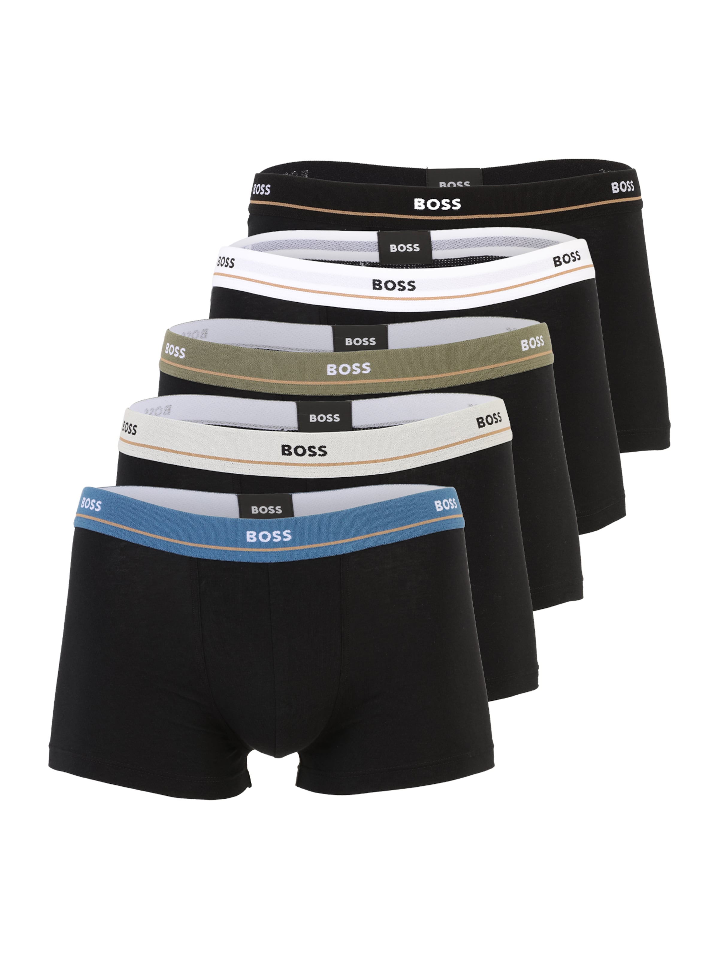 BOSS Шорты Боксеры 'Essential' в Королевский синий / Оливково-зеленый / Черный / Белый, Обзор товара