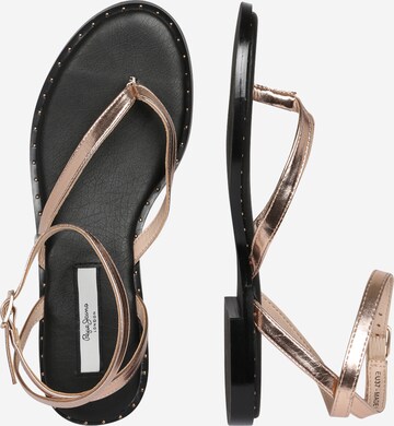 Pepe Jeans T-Bar Sandals 'HAYES' in Gold