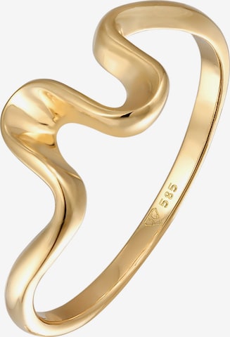 ELLI PREMIUM Ring 'Wellen' in Goud: voorkant