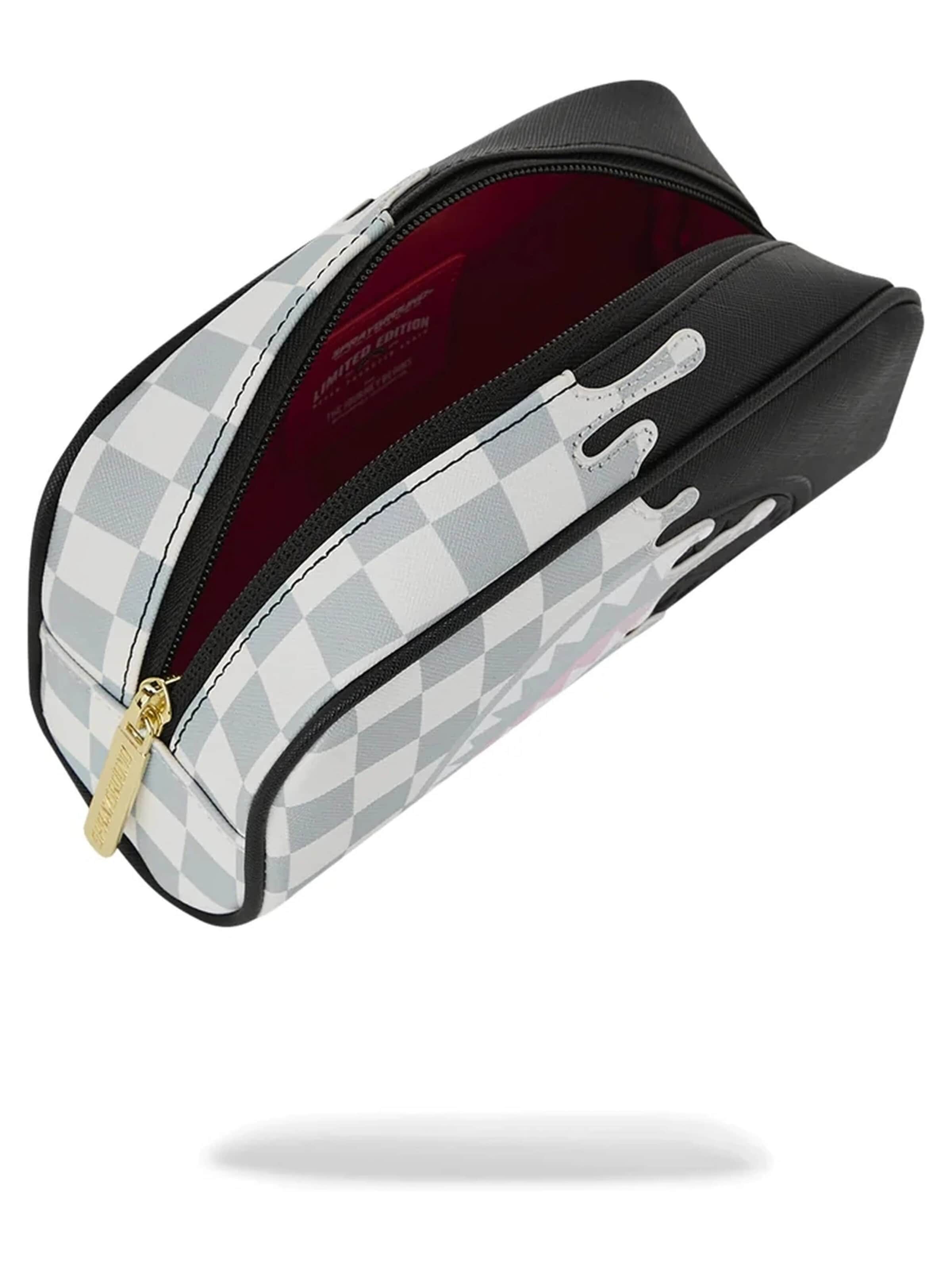 Sprayground - Messenger 'Bolso sprayground cream check side drip pencil pouch' en blanco