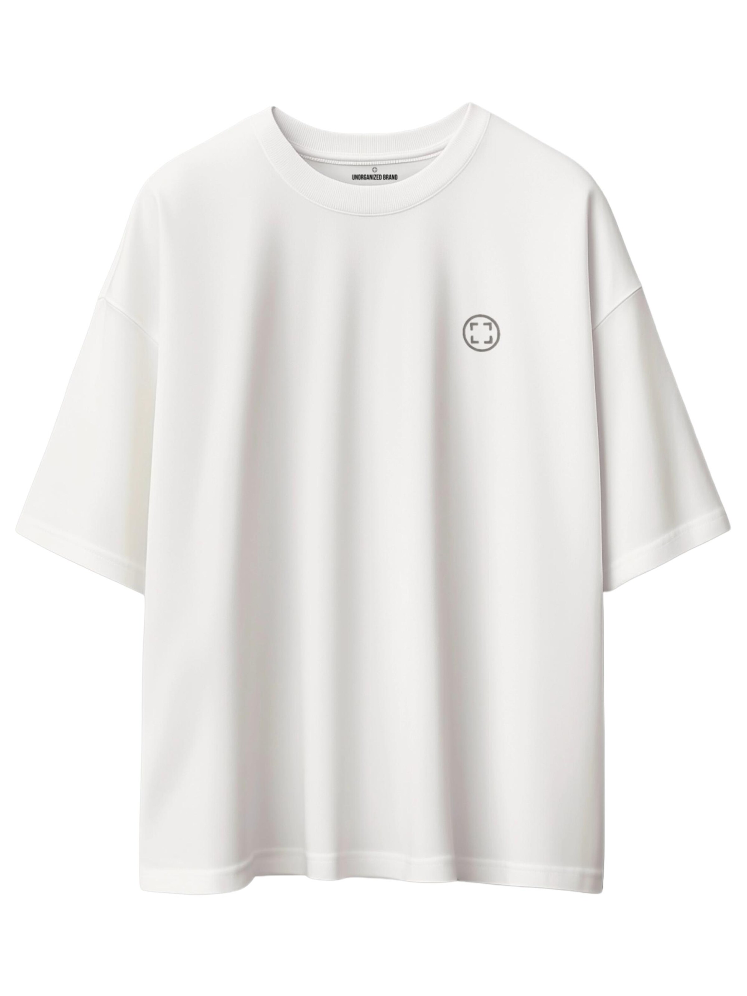 Maglietta 'SCHWERES OVERSIZE T5' di UNORGANIZED BRAND in bianco: frontale