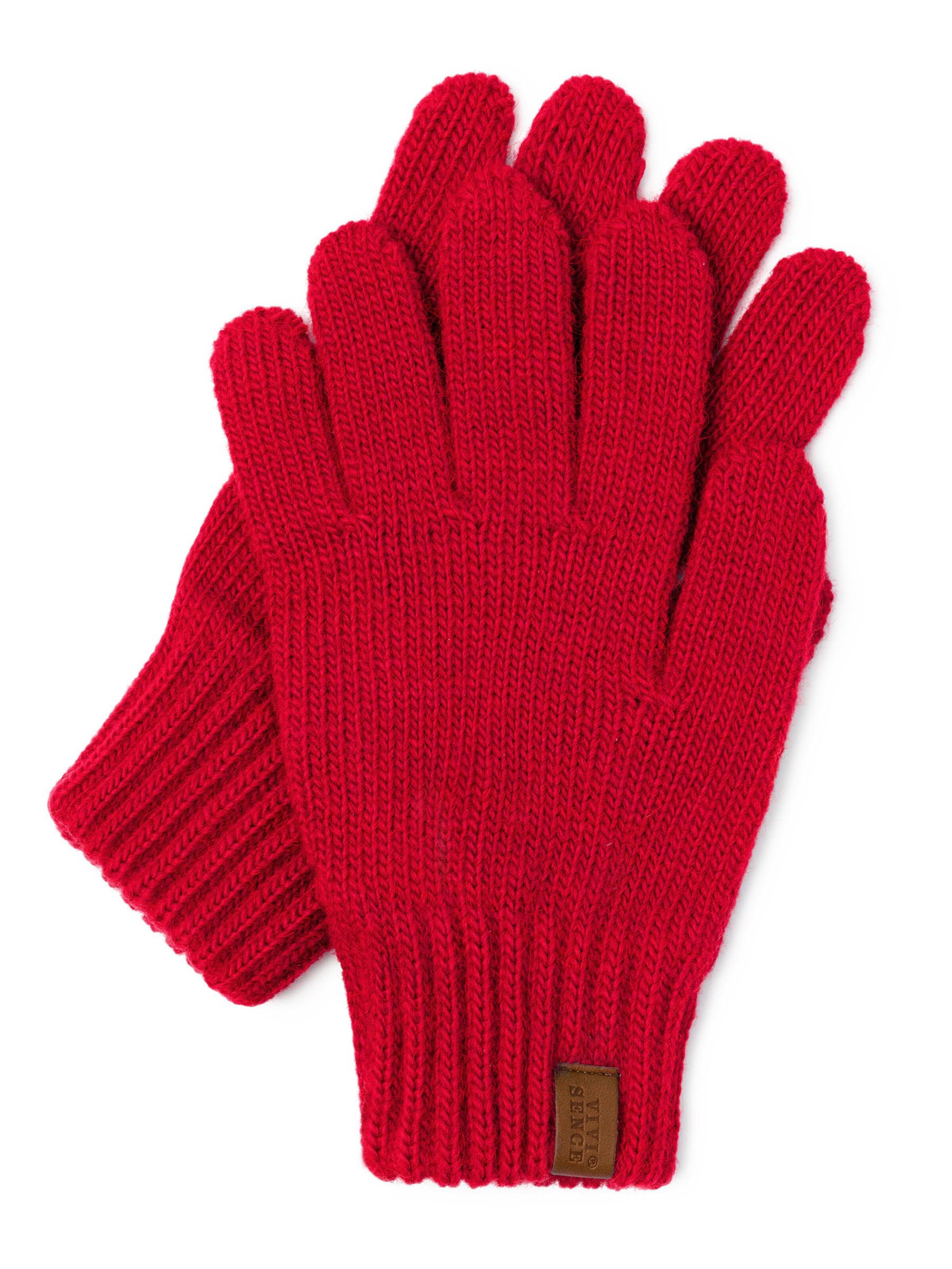 Vivisence Vingerhandschoenen '7014R' in Rood: voorkant