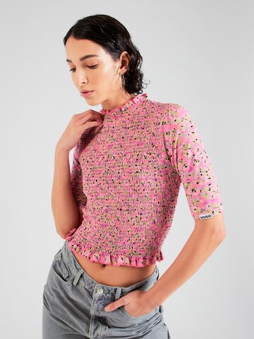 HUGO - Camiseta 'Dandelia' en rosa: frente