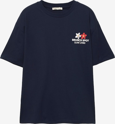 Pull&Bear Majica u ecru/prljavo bijela / mornarsko plava / crvena / bijela, Pregled proizvoda