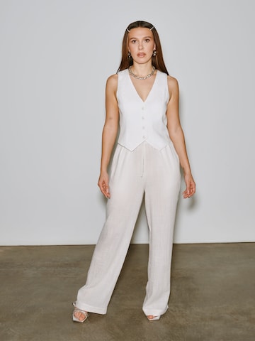 florence by mills exclusive for ABOUT YOU Wide leg Trousers 'Sea Breeze' in White