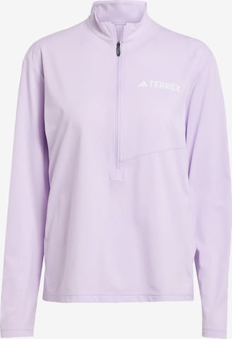purpurinė ADIDAS TERREX Sportiniai marškinėliai 'Multi Climacool 1/2 Zip Long Sleeve': priekis