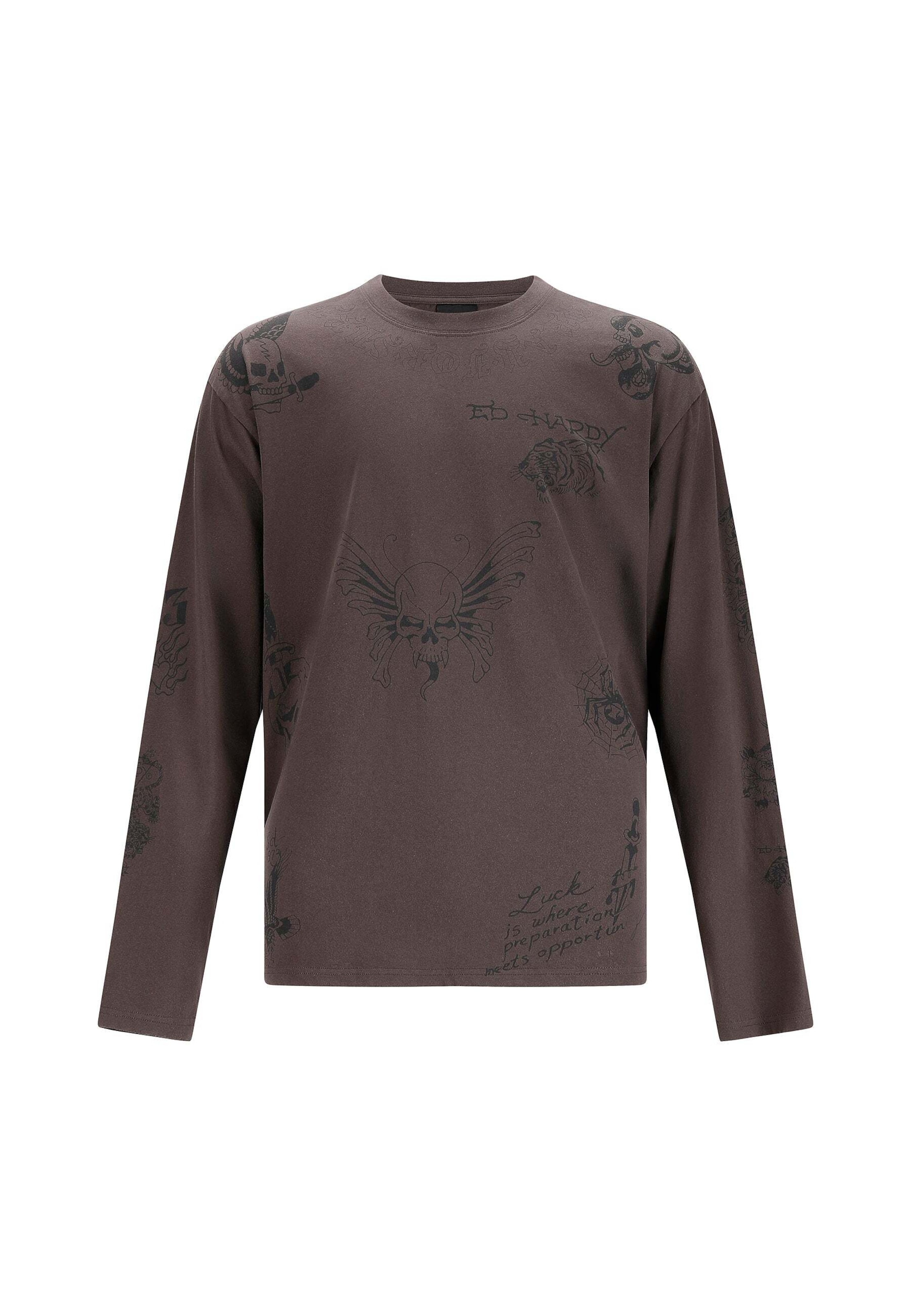 Ed Hardy T-Shirt in Grau: Vorderseite