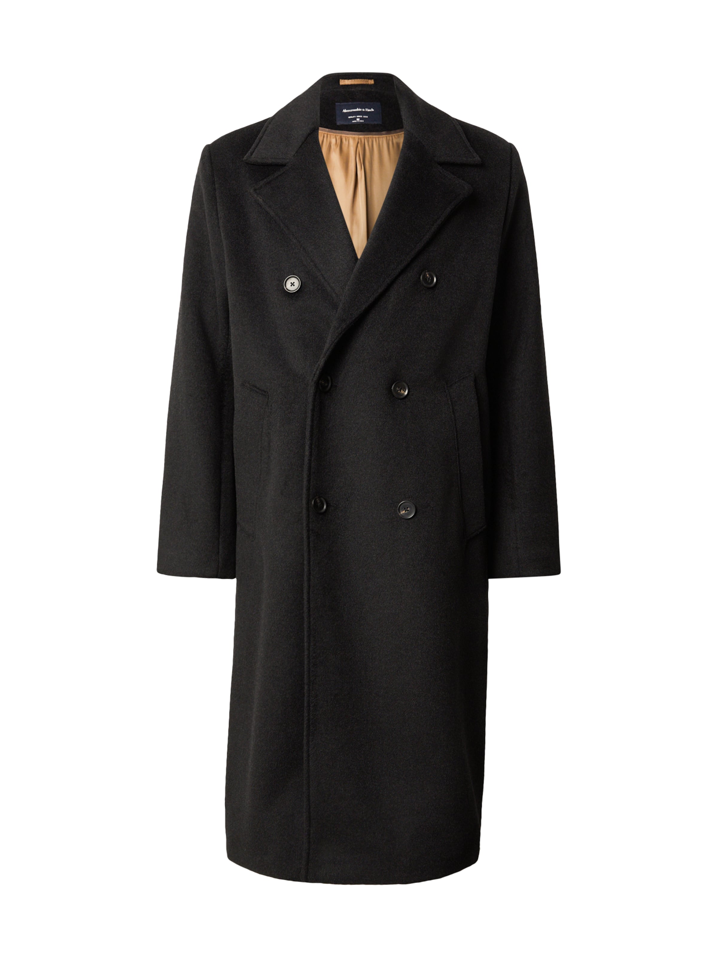 Cappotto di mezza stagione di Abercrombie & Fitch in nero: frontale