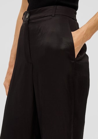 s.Oliver BLACK LABEL Wide leg Trousers in Black