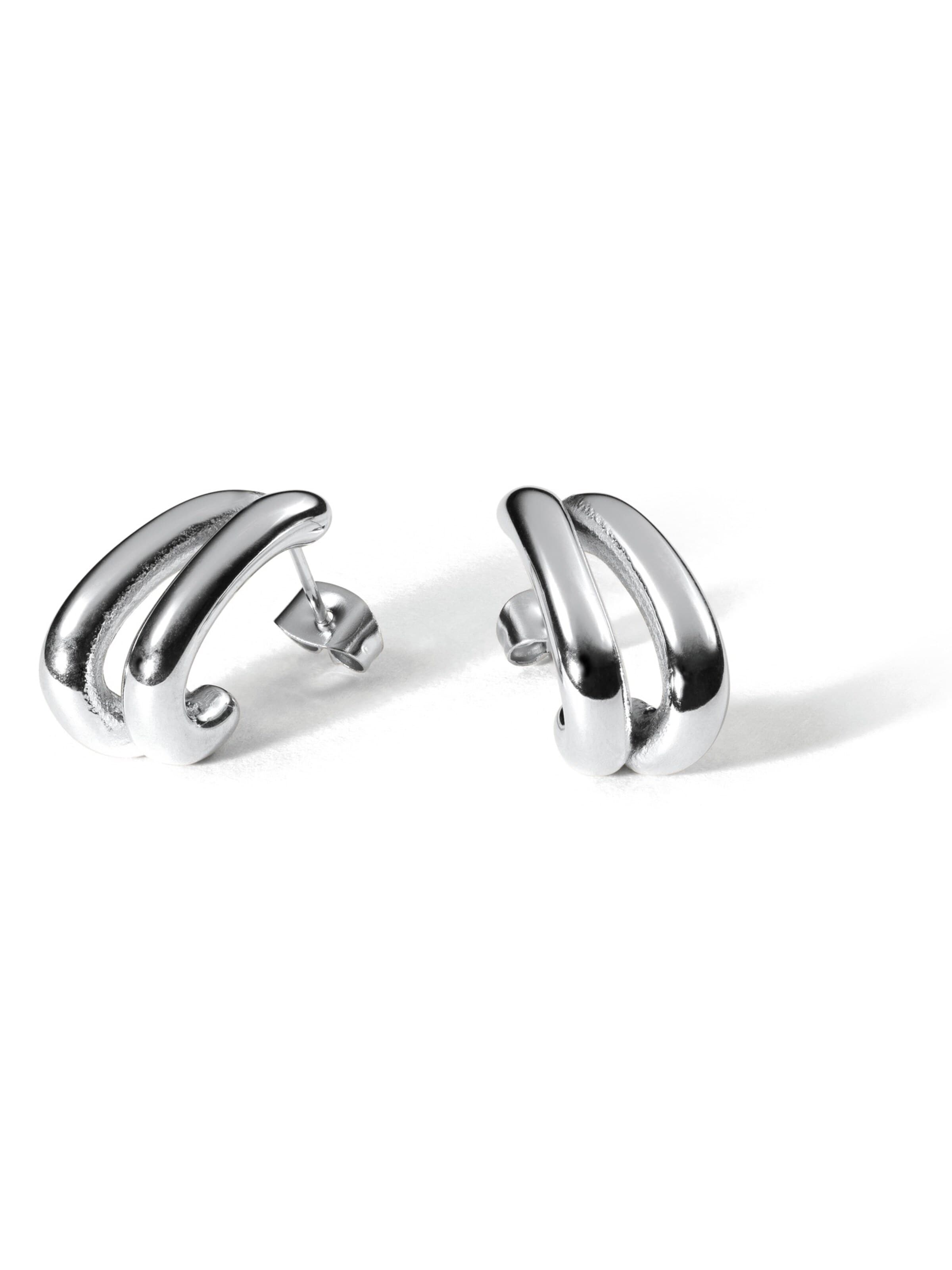 hiBALI Earrings 'Double Wavys' in Silver