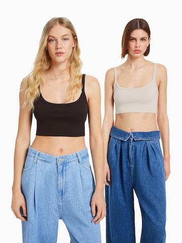 Bershka Top in Grijs: voorkant