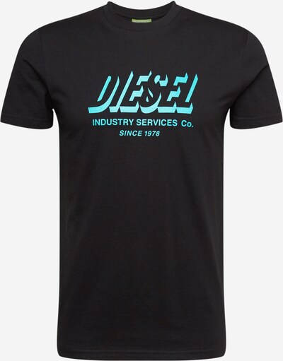 DIESEL T-Shirt 'DIEGOS' in cyanblau / schwarz, Produktansicht