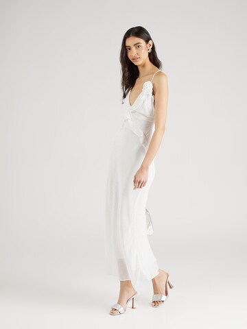 Robe de cocktail 'OLEA' Bardot en blanc