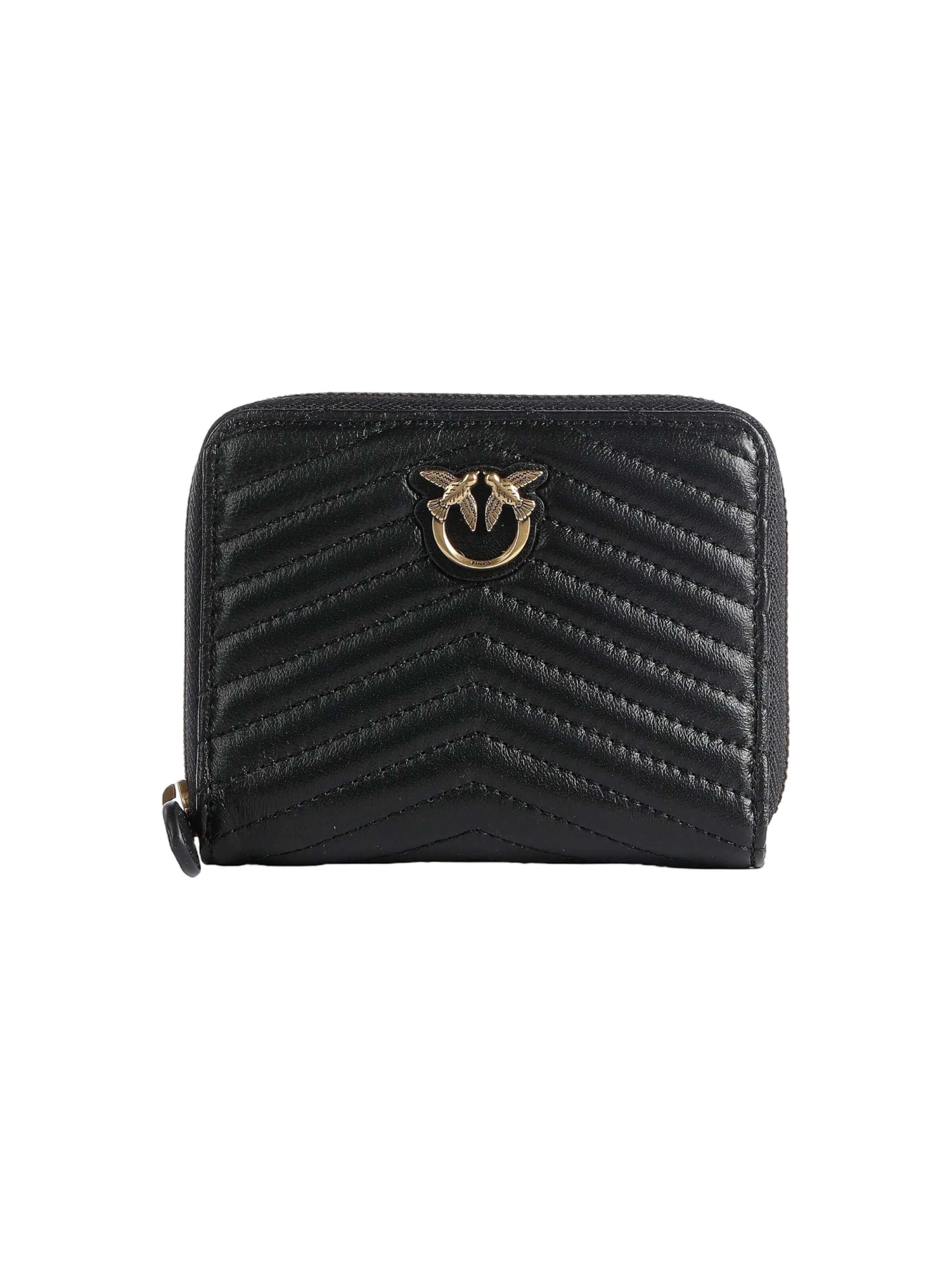 PINKO Plånbok 'TAYLOR ZIP AROUND SHEEP NAPPA 100249 A0GK' i svart: framsida