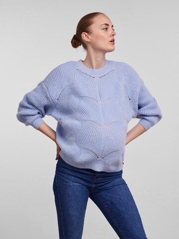 Pieces Maternity Sweater 'Ofelia' in Blue: front