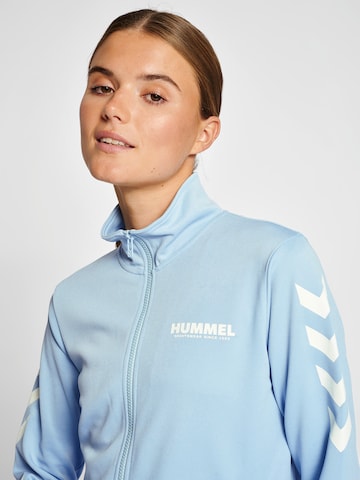 Hummel Athletic Zip-Up Hoodie 'Legacy Poly' in Blue