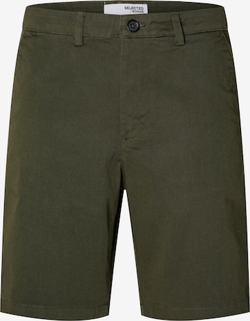 Coupe slim Pantalon chino SELECTED HOMME en vert : devant