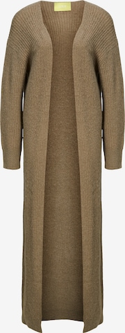 JJXX Knitted Coat 'Ea' in Brown: front