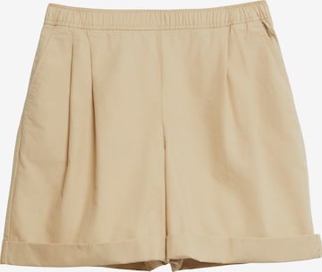 s.Oliver Men Tall Sizes Pleat-Front Pants in Beige: front