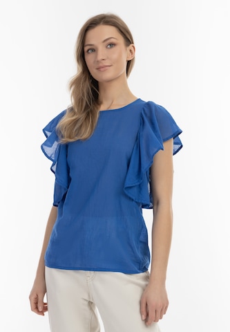 DreiMaster Vintage Blouse in Blauw: voorkant