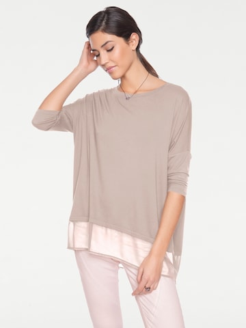 Maglia extra large di heine in beige: frontale