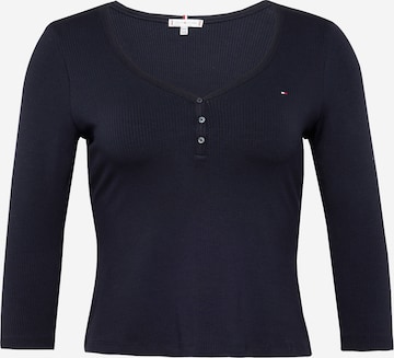 Tricou 'Essential' de la Tommy Hilfiger Curve pe albastru: față