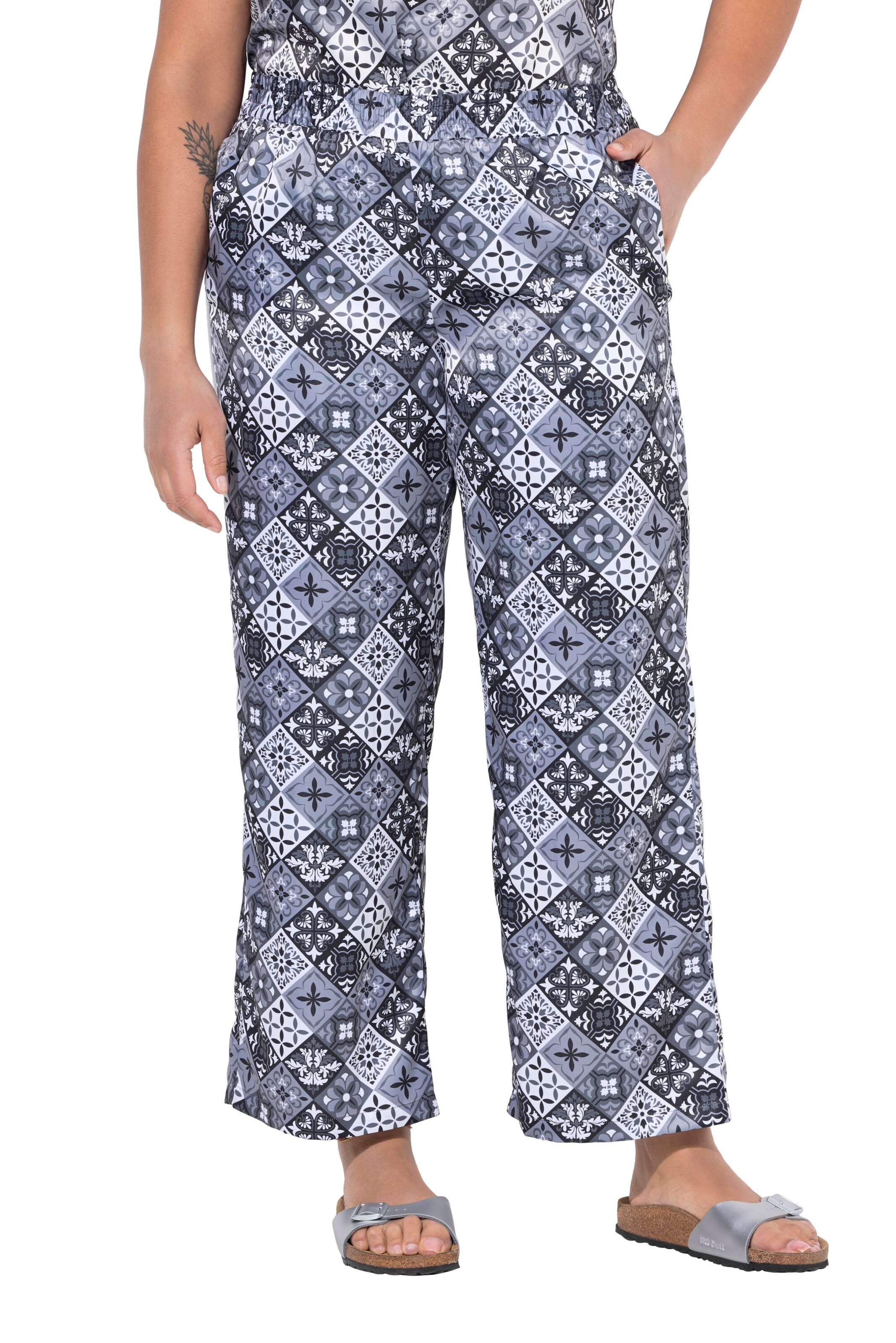 Angel of Style Wide Leg Hose in Grau: Vorderseite