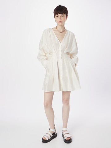 Robe-chemise 'ENGLA' Samsøe Samsøe en beige : devant