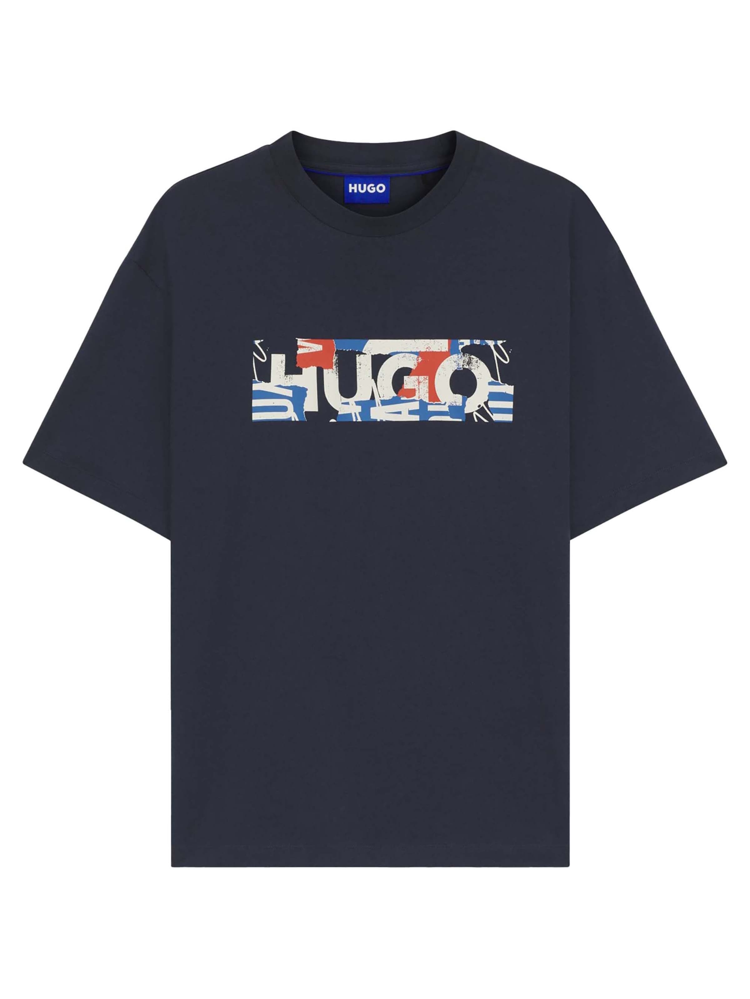 HUGO Shirt 'Nugix' in Blauw: voorkant