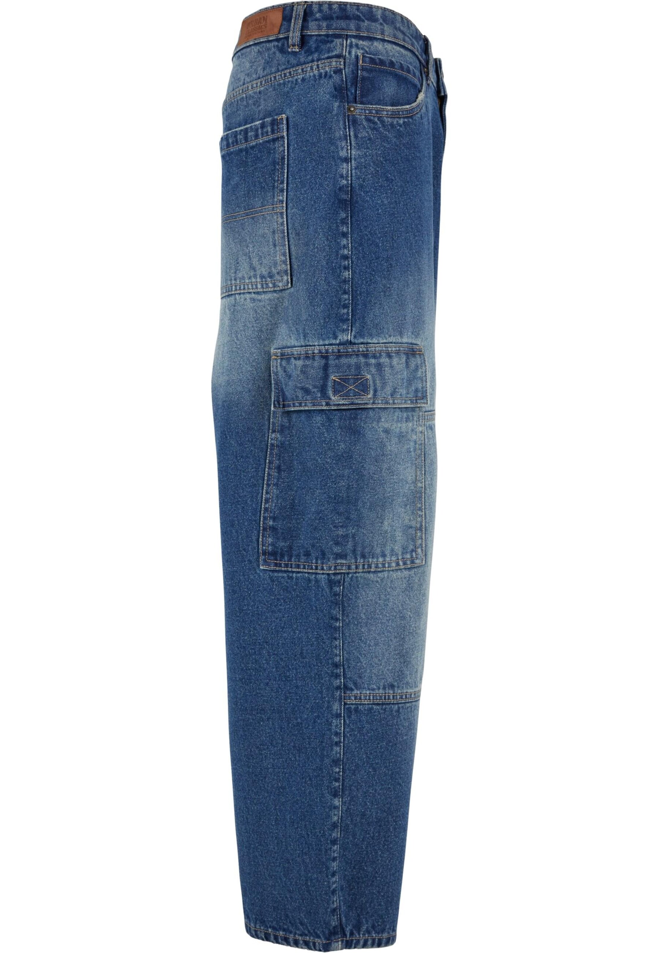 Urban Classics Loose fit Cargo jeans in Blue