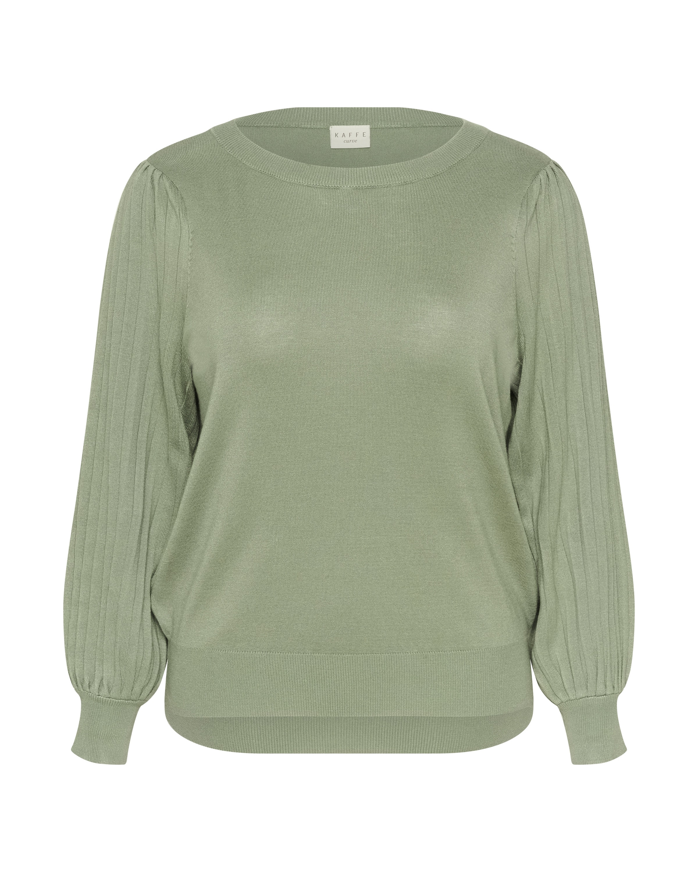 KAFFE CURVE Trui 'KCloni' in Groen: voorkant