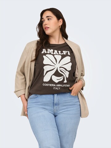 T-shirt 'CARESMA' ONLY Carmakoma en marron : devant