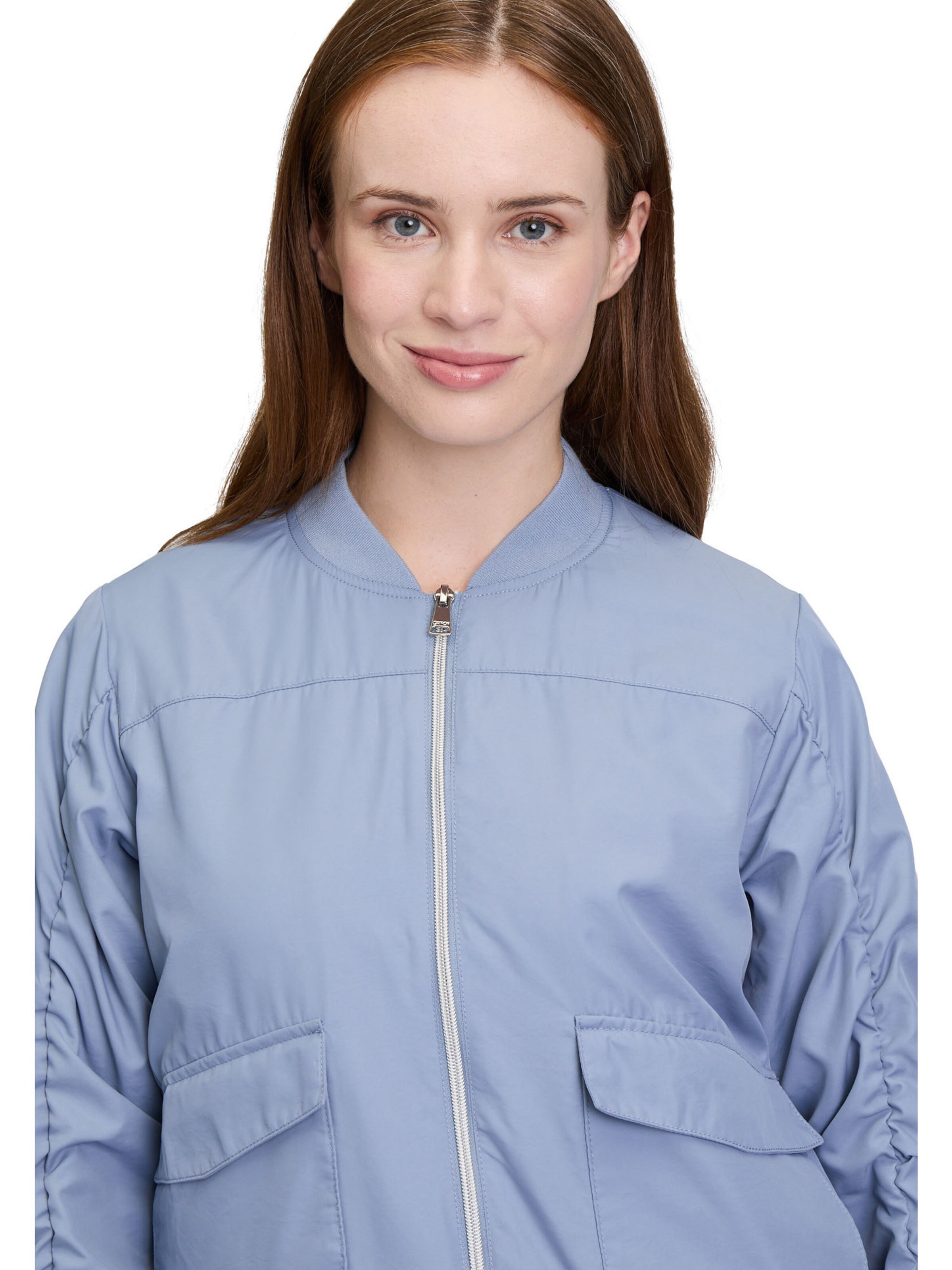 Cartoon Blouson mit Raffung in Blau