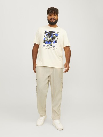 Wide Leg Pantalon cargo Jack & Jones Plus en beige