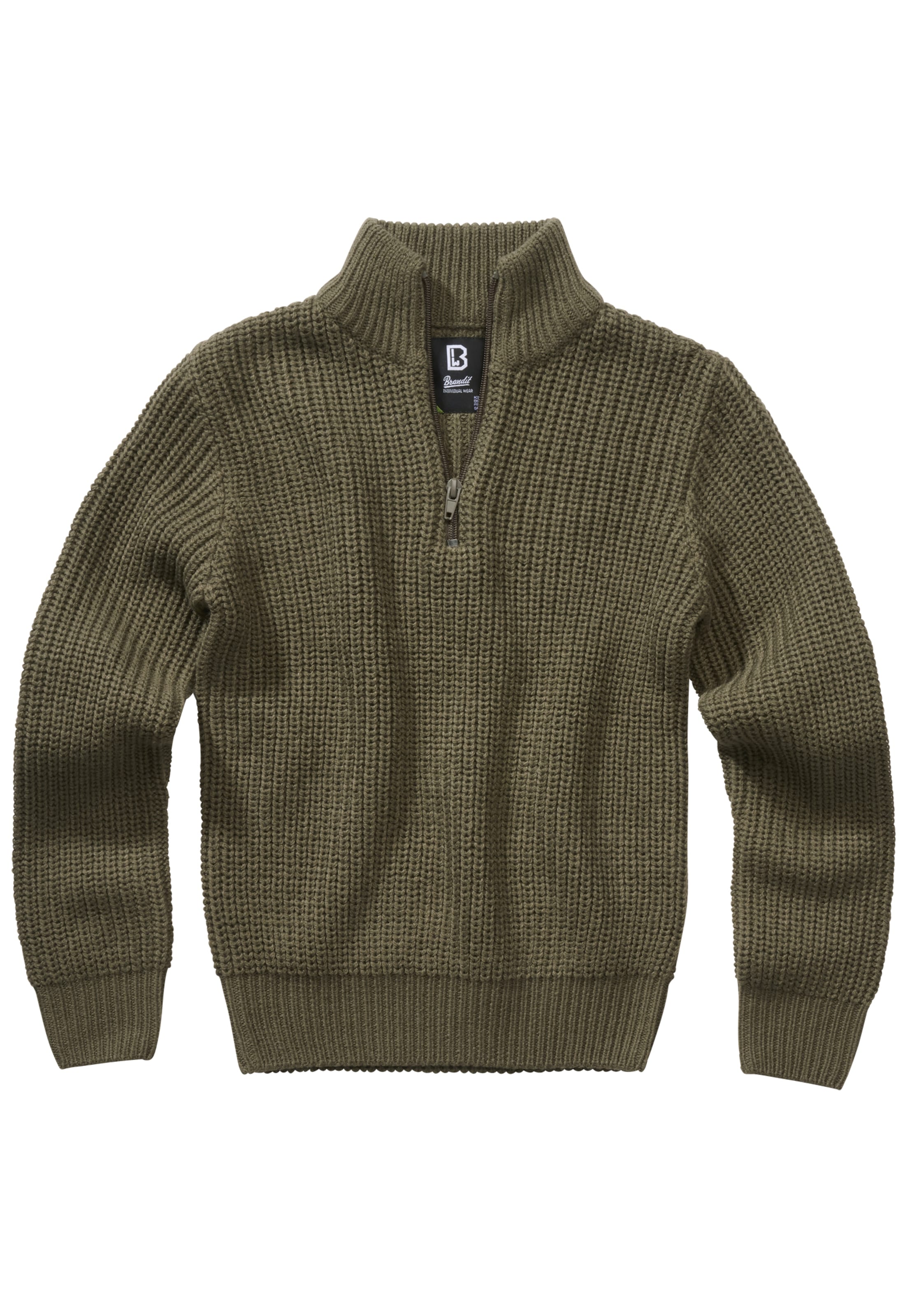 Brandit Sweater 'Marine' in Green: front