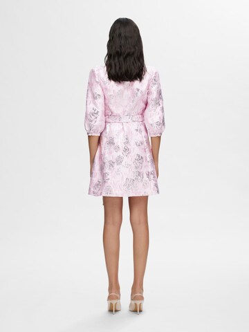 SELECTED FEMME Jurk 'Jacquard' in Roze