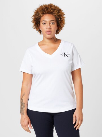 Calvin Klein Jeans Curve Shirt in White: front