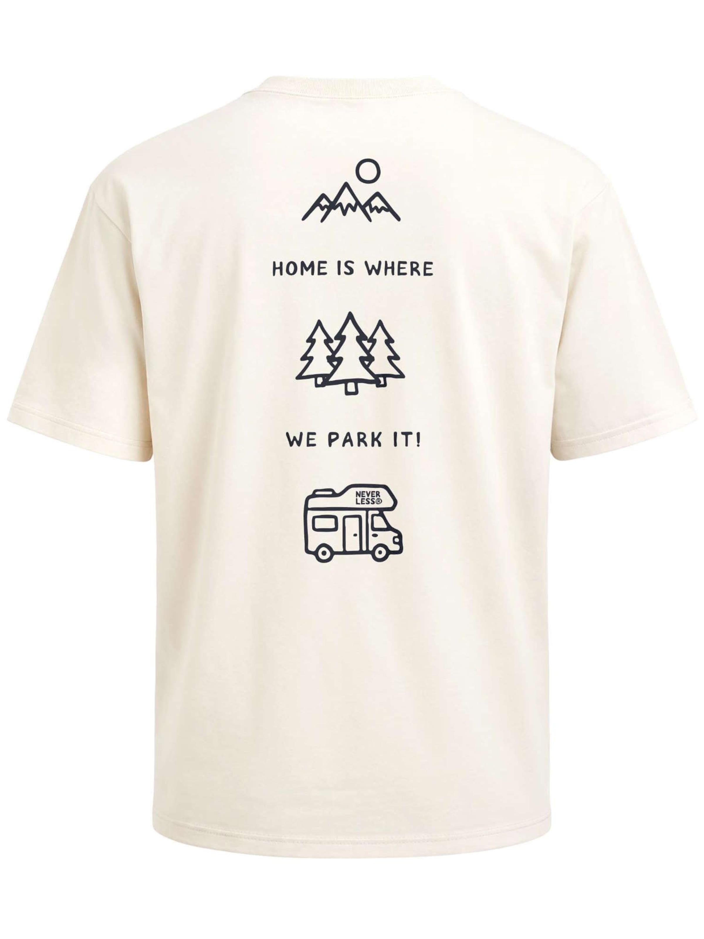 Neverless Shirt 'Minimalistic Camping' in Beige